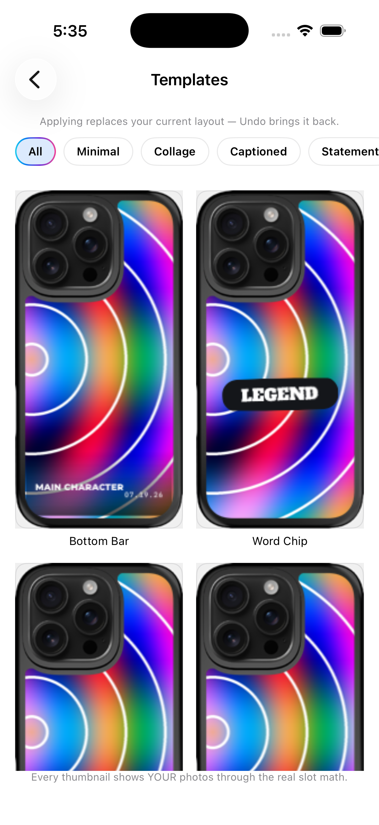 Templates gallery grid